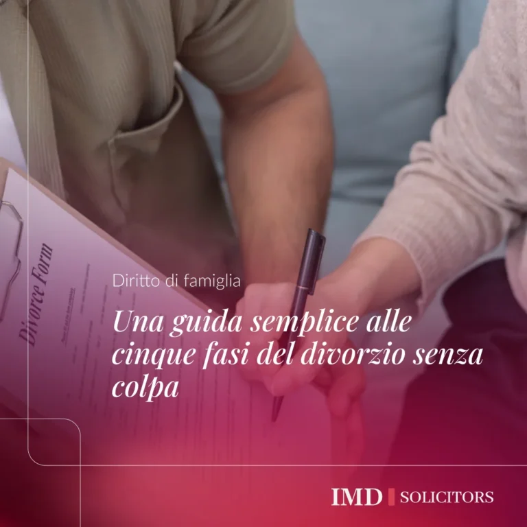 Una guida semplice alle cinque fasi del divorzio senza colpa